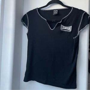 Vintage Myrtle Beach 2004 Biker B*tch Contrast Stitch Top
